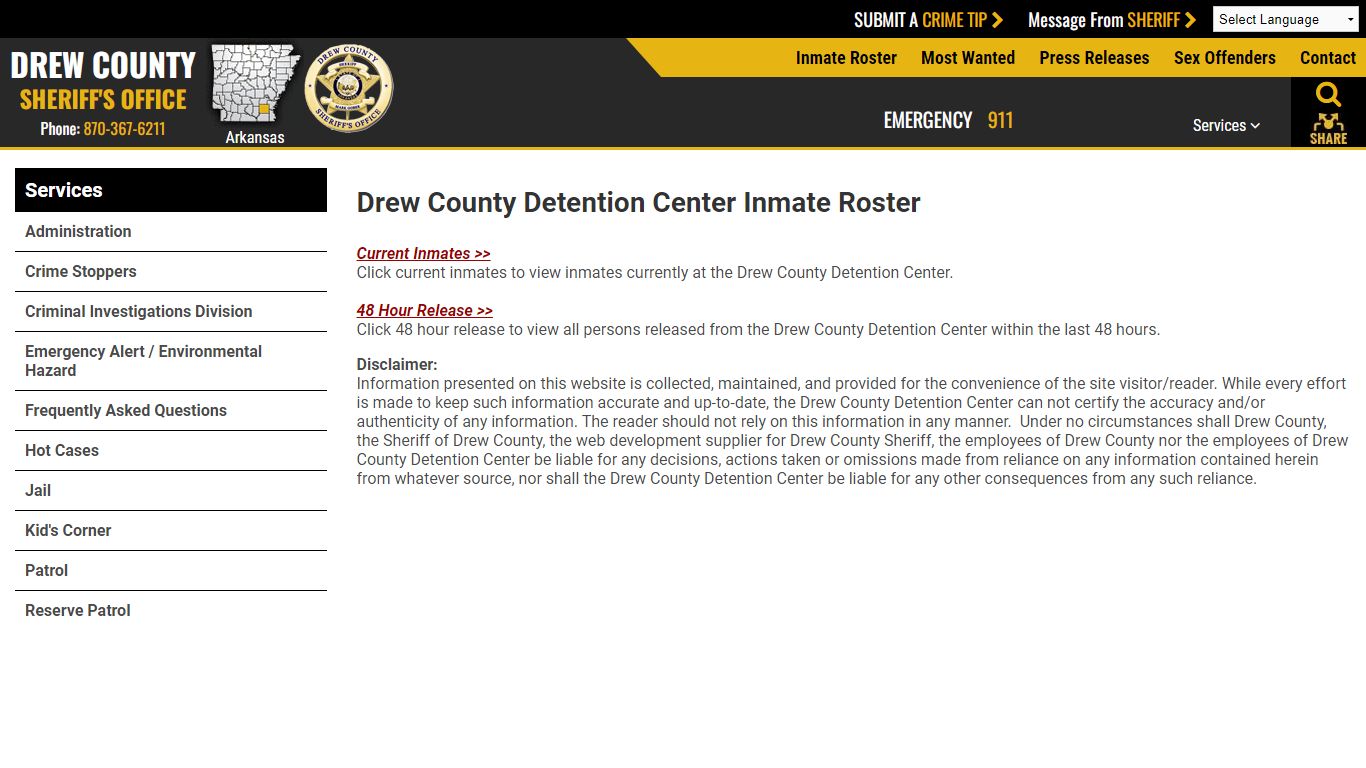Roster Choose - Drew County Sheriff AR